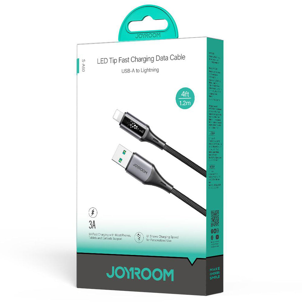 Kabel za podatke in polnjenje USB-A - Lightning Joyroom S-A60 StarTalk, 18W, 1.2m, črn