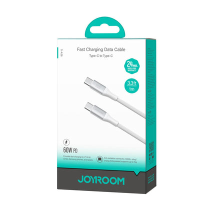 Kabel za podatke in polnjenje USB-C - USB-C Joyroom S-A28 Flash, 60W, 1m, Bel