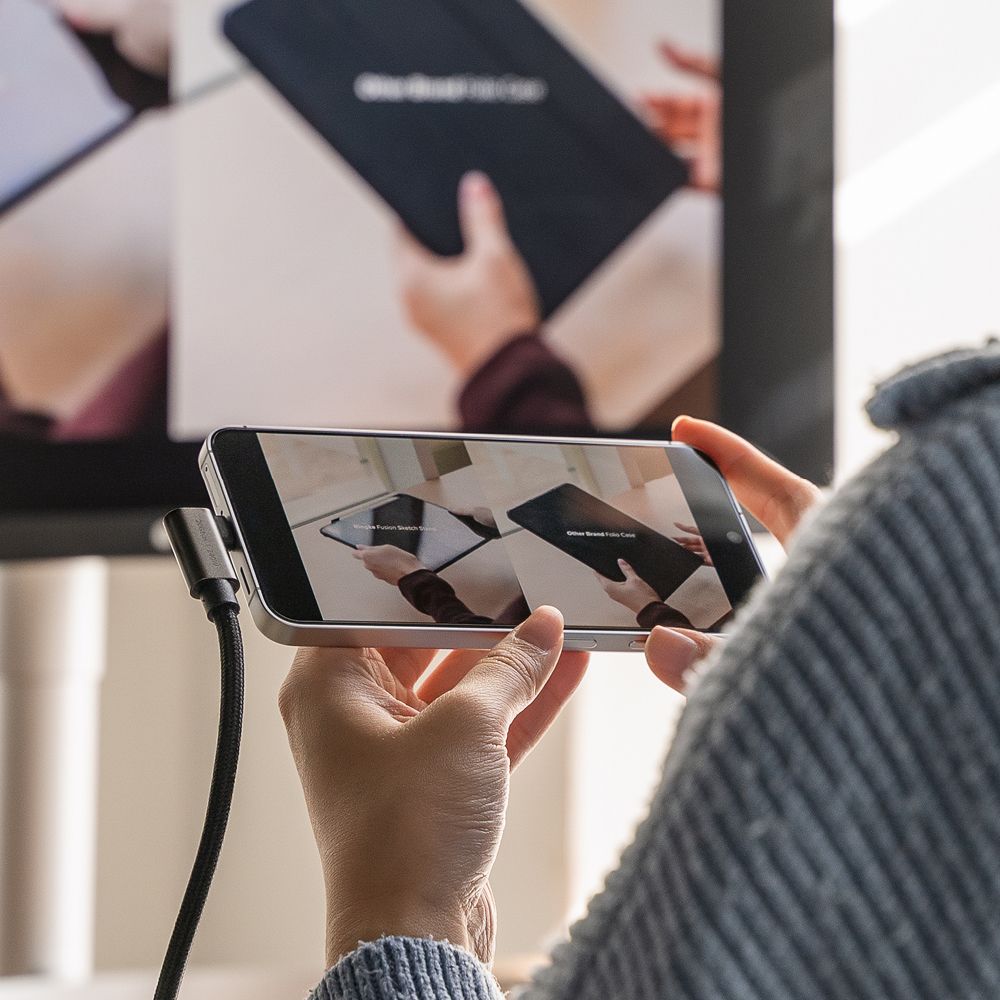 Kabel za podatke in polnjenje USB-C - USB-C Ringke 2X2 Angled, 240W, 1m, črn