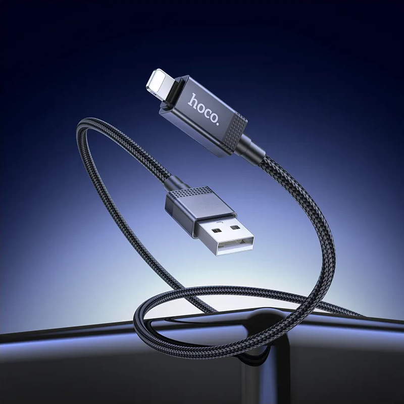 Kabel za podatke in polnjenje USB-A - Lightning HOCO X118 Display, 12W, 1m, črn