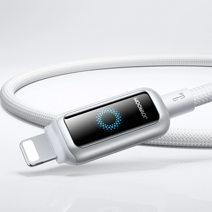 Kabel za podatke in polnjenje USB-A - Lightning Joyroom S-A55 StarFlight Display, 18W, 1.2m, Bel
