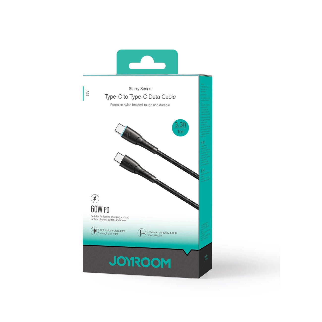 Kabel za podatke in polnjenje USB-C - USB-C Joyroom S-A32, 60W, 1m, črn