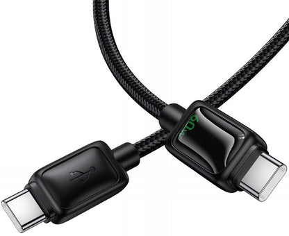 Kabel za podatke in polnjenje USB-C - USB-C HOCO U146, 60W, 1.2m, črn