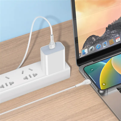 Podatkovni in polnilni kabel USB-C - Lightning HOCO X37, 27W, 1m, Bel