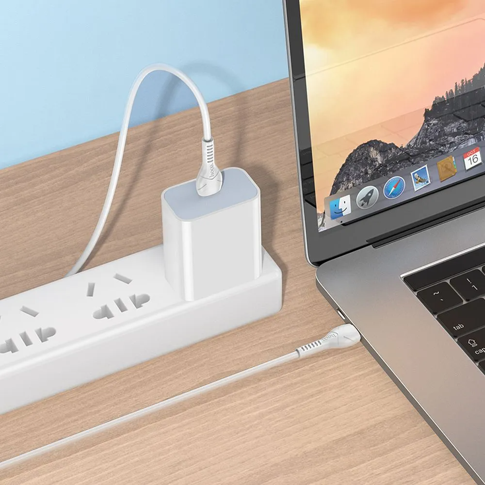 Kabel za podatke in polnjenje USB-C - USB-C HOCO X37, 60W, 1m, Bel