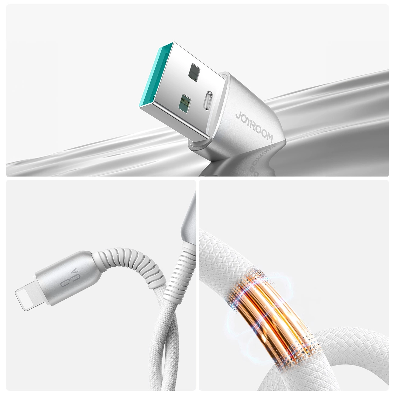 USB-A na Lightning podatkovni in polnilni kabel Joyroom S-A51, 18W, 1,2 m, siva