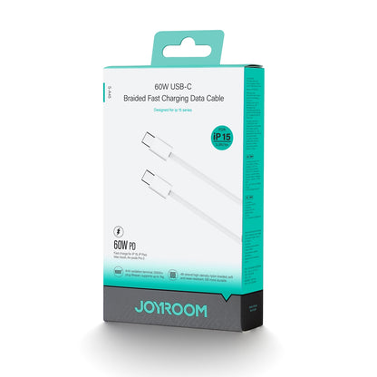 Podatkovni in polnilni kabel USB-C - USB-C Joyroom S-A45, 60 W, 1 m, bel 