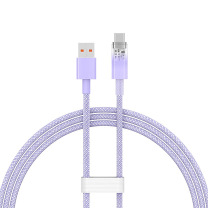 Kabel za podatke in polnjenje USB-A - USB-C Baseus Explorer, 100W, 1m, Vijolična CATS010405