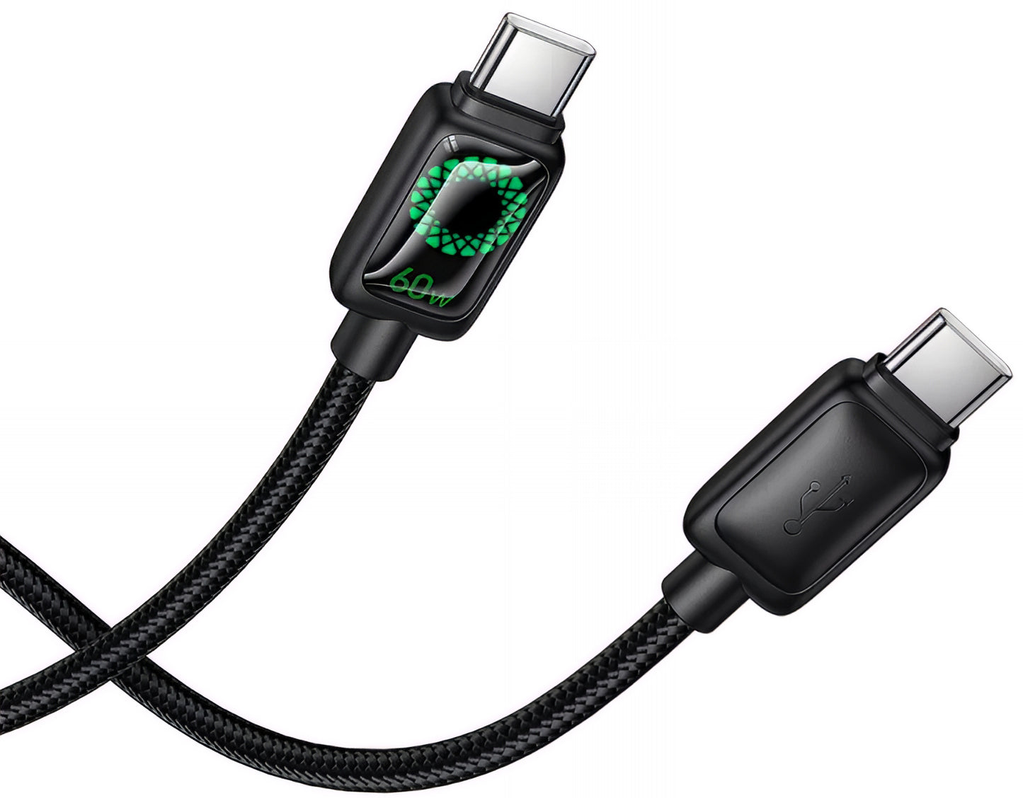 Kabel za podatke in polnjenje USB-C - USB-C HOCO U146, 60W, 1.2m, črn