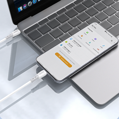 Kabel za podatke in polnjenje USB-C - USB-C Dudao L25SC, 60W, 2m, Bel