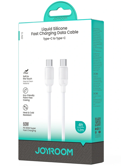 USB-C Data and Charging Cable - USB-C Joyroom S-A62 Lively, 60W, 1.2m, White