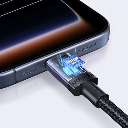 Podatkovni in polnilni kabel USB-C - USB-C UGREEN, 100W, 2m, črn