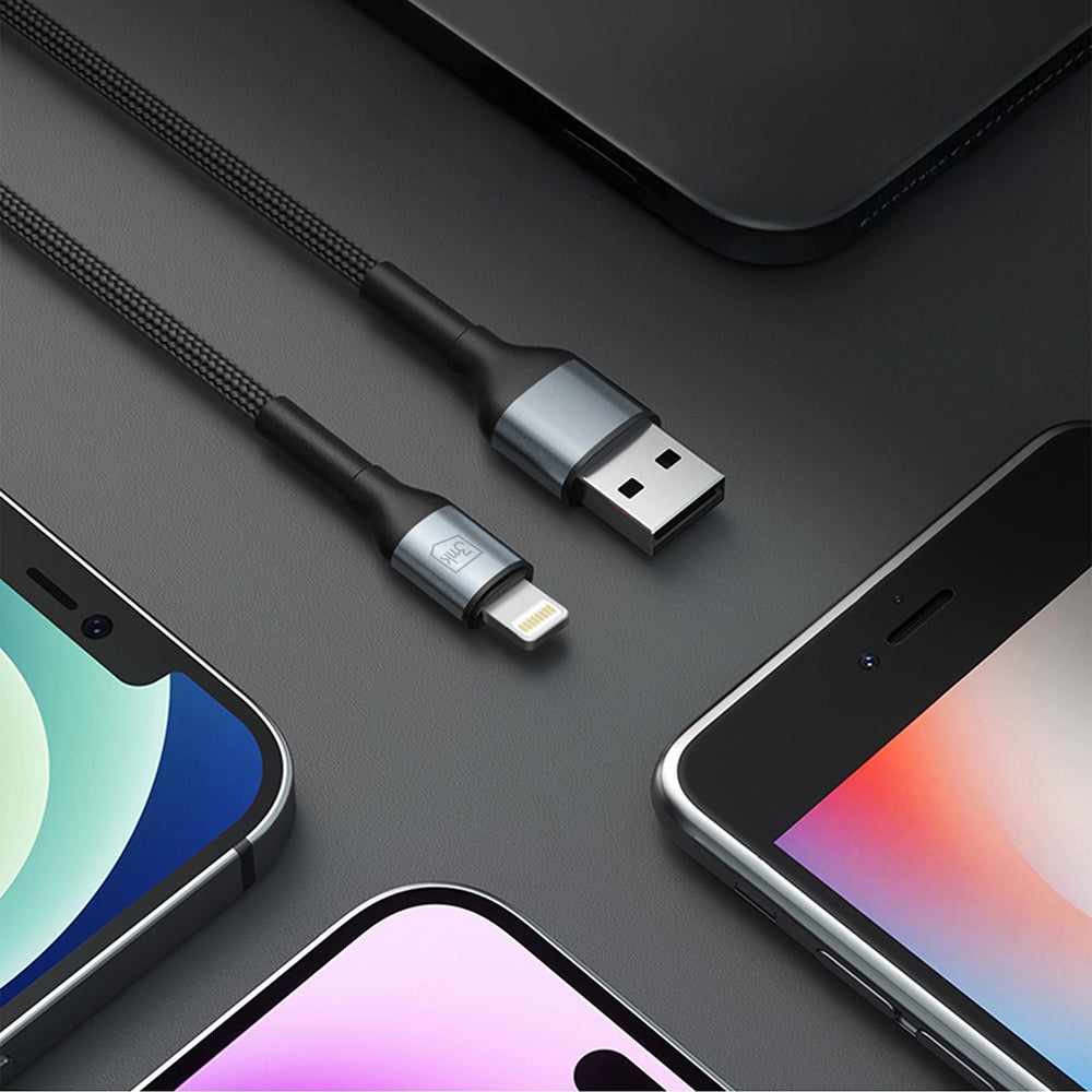 Kabel za podatke in polnjenje USB-A - Lightning 3MK Hyper N, 12W, 1m, črn