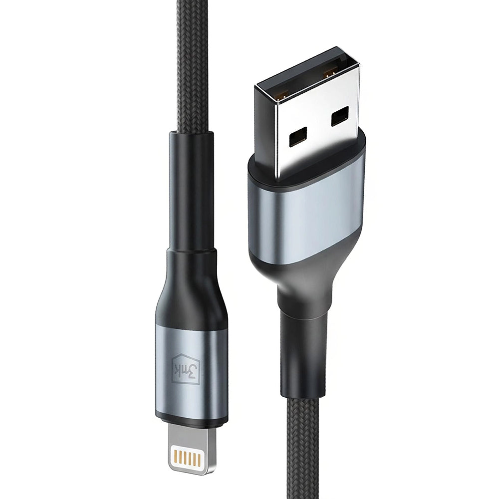 Kabel za podatke in polnjenje USB-A - Lightning 3MK Hyper N, 12W, 1m, črn