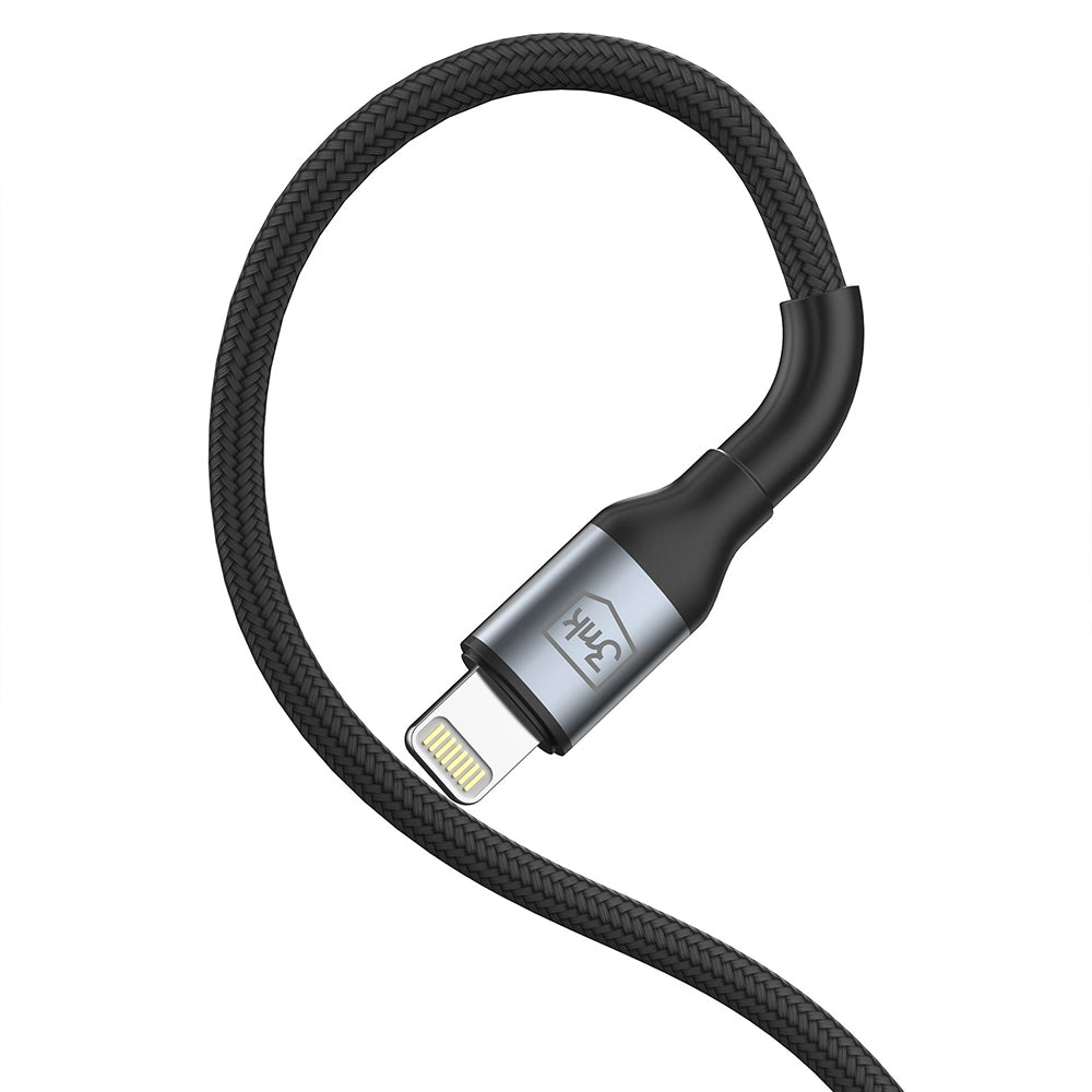 Kabel za podatke in polnjenje USB-A - Lightning 3MK Hyper N, 12W, 1m, črn