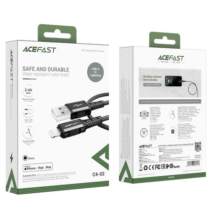 Kabel za podatke in polnjenje USB-A - Lightning Acefast C4-02, 18W, 1.8m, črn