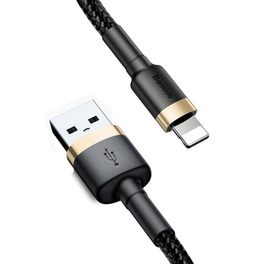 Baseus Cafule USB-A to Lightning Data and Charging Cable, 18W, 2m, Gold CALKLF-CV1