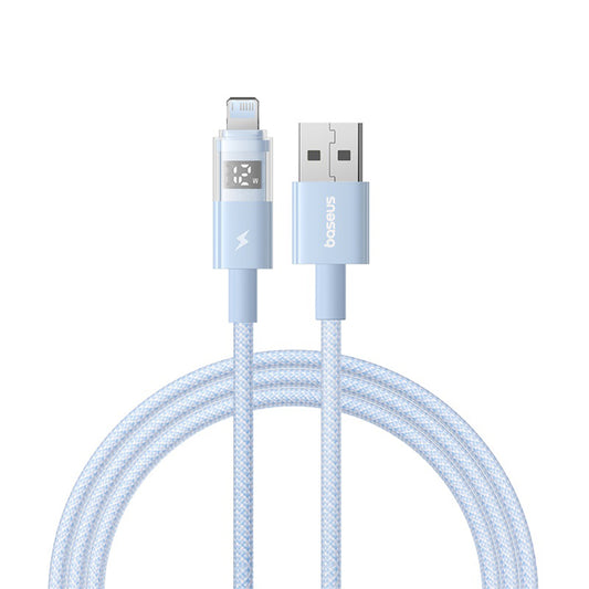 Kabel za prenos podatkov in polnjenje USB-A - Lightning Baseus Display 2, 12W, 1m, Modra P10382700311-00
