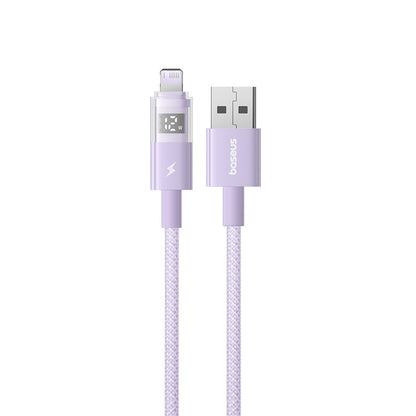 USB-A to Lightning Data and Charging Cable - Baseus Display 2, 12W, 2m, Purple P10382700511-01