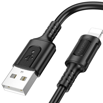 USB-A to Lightning Data and Charging Cable Borofone BX111 Feliz, 18W, 1m, Black