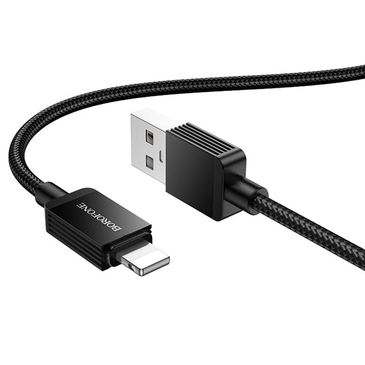Podatkovni in polnilni kabel USB-A - Lightning Borofone BX120 Placer, 18W, 1m, črn