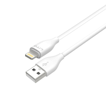 Podatkovni in polnilni kabel USB-A - Lightning Lito LD03L, 18W, 1m, Bel