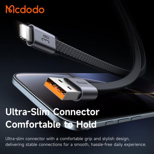 USB-A - Lightning podatkovni in polnilni kabel McDodo CA-1160, 18W, 1m, črn