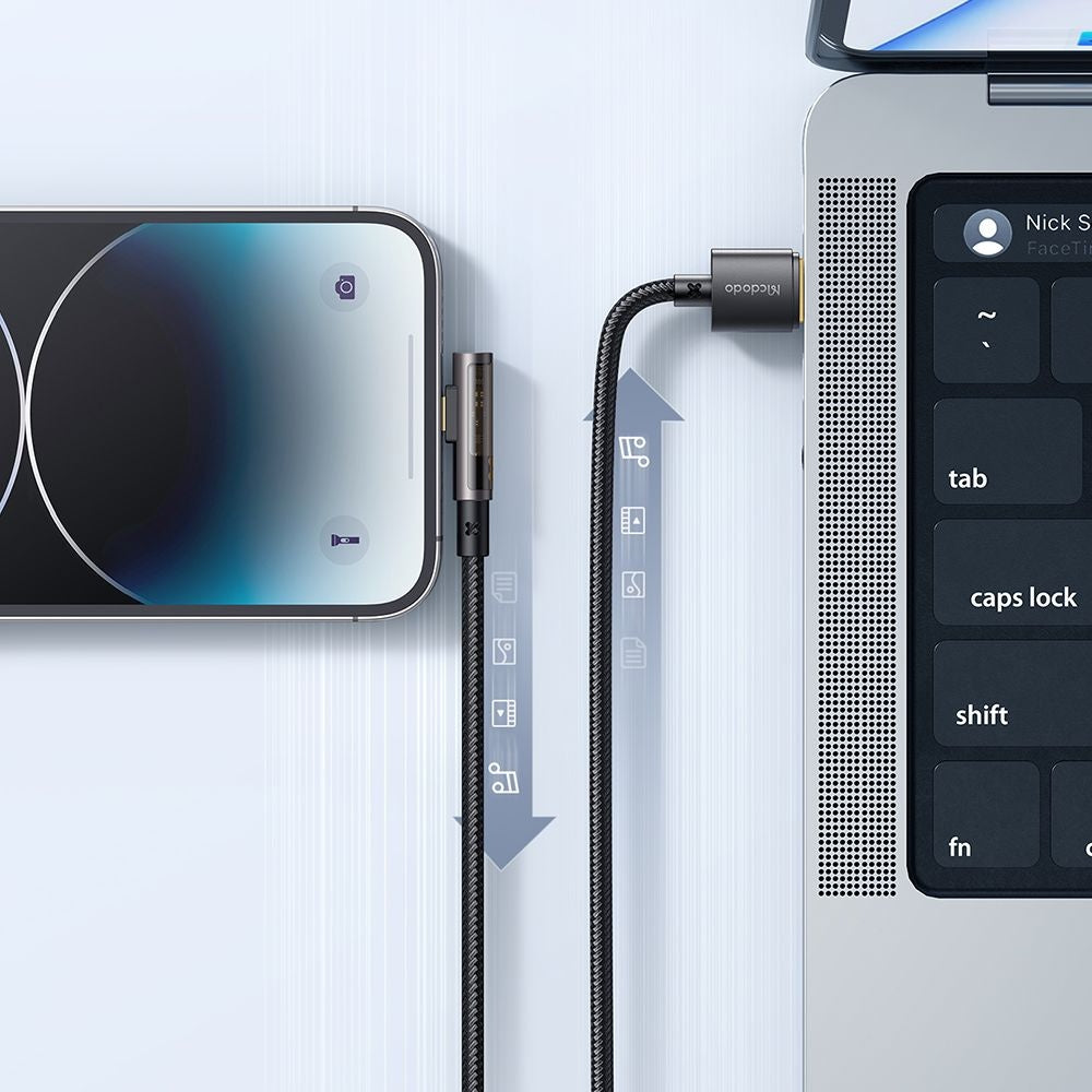 Podatkovni in polnilni kabel USB-A - Lightning McDodo CA-3510 Angled, 18W, 1.2m, črn