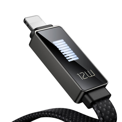 USB-A to Lightning McDodo CA-4970 Rythm Display Data and Charging Cable, 18W, 1.2m, Black