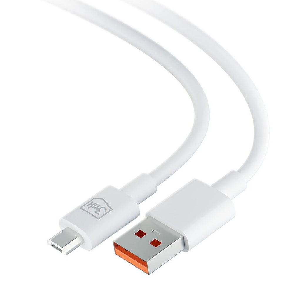 Podatkovni in polnilni kabel USB-A - microUSB 3MK Hyper, 18W, 1.2m, Bel
