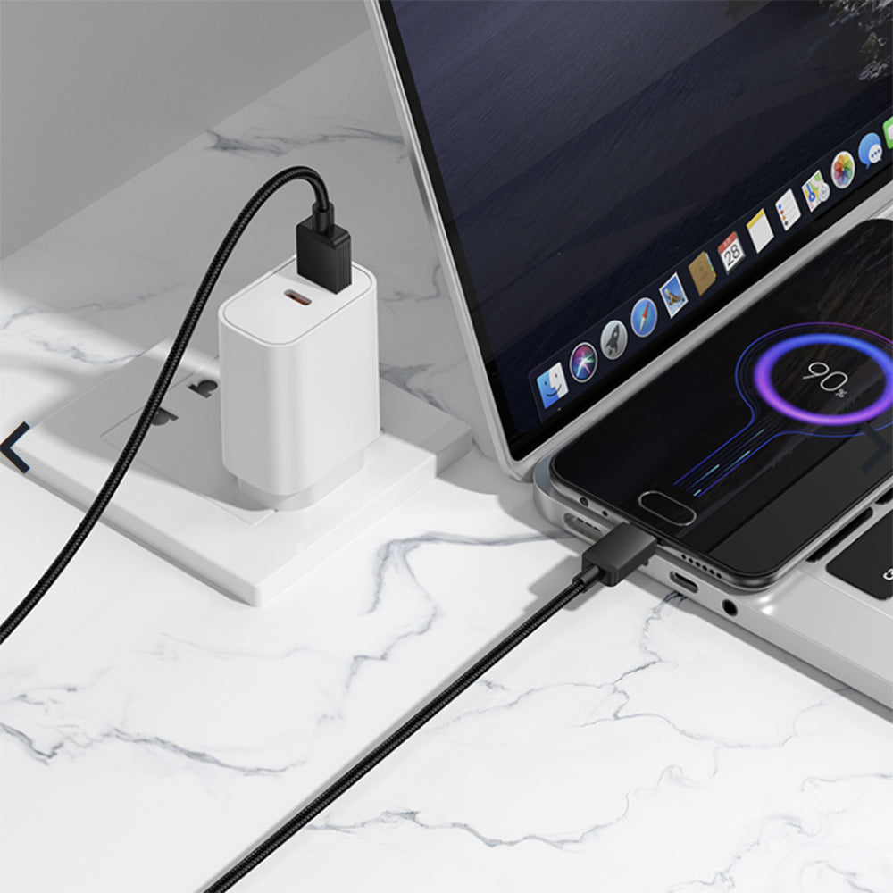 Podatkovni in polnilni kabel USB-A - microUSB Borofone BX120 Placer, 18W, 1m, črn