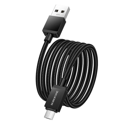 Podatkovni in polnilni kabel USB-A - microUSB Borofone BX120 Placer, 18W, 1m, črn