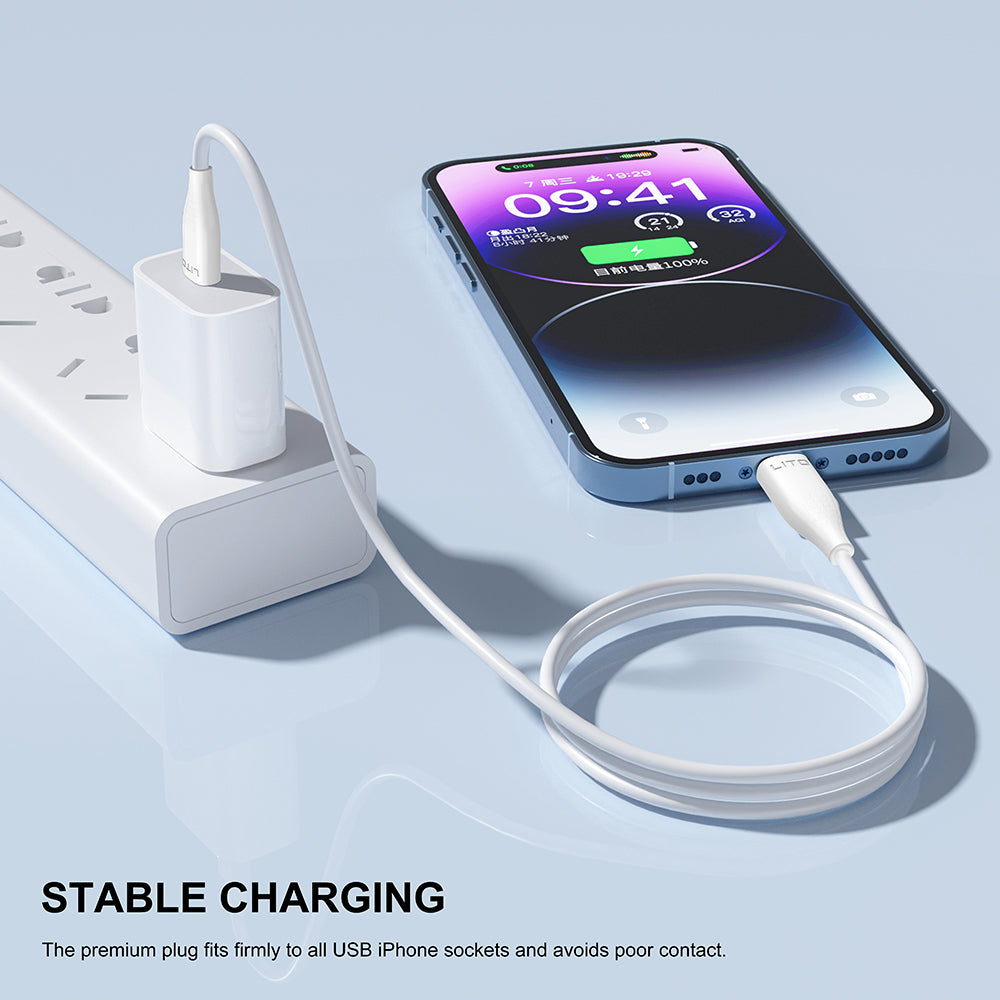 Podatkovni in polnilni kabel USB-A - microUSB Lito LD03V, 18W, 1m, Bel