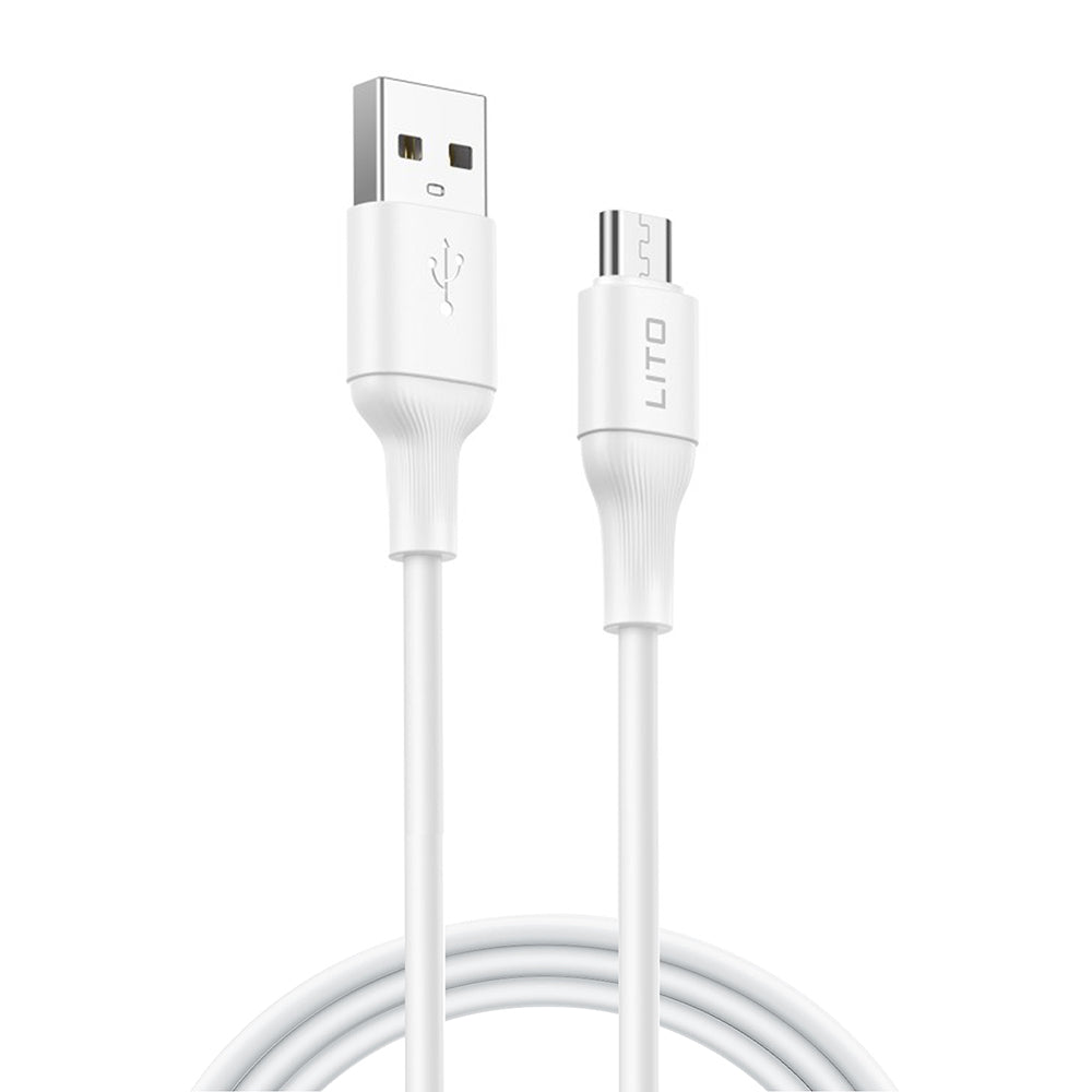 Podatkovni in polnilni kabel USB-A - microUSB Lito LD06V, 18W, 1m, Bel
