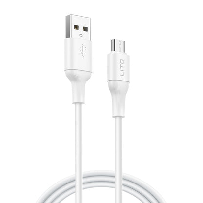 Podatkovni in polnilni kabel USB-A - microUSB Lito LD06V, 18W, 1m, Bel