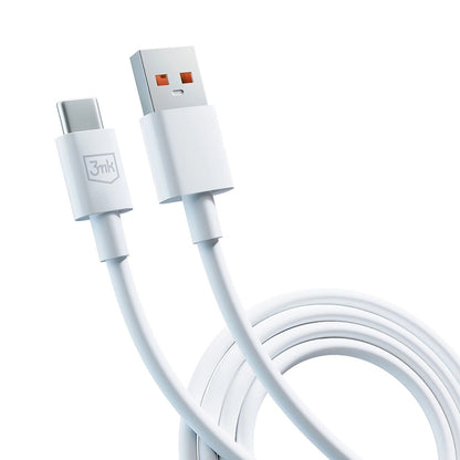 Kabel za podatke in polnjenje USB-A - USB-C 3MK Hyper, 60W, 1.2m, Bel
