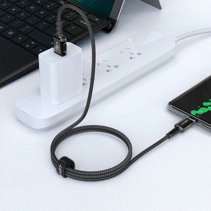 USB-A to USB-C Data and Charging Cable Acefast C1-04, 18W, 1.2m, Black