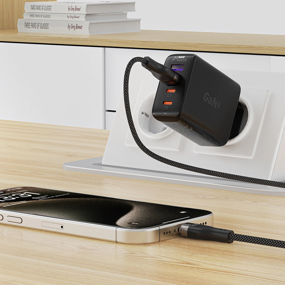 Kabel za podatke in polnjenje USB-A - USB-C Acefast C11-04, 18W, 1.2m, črn