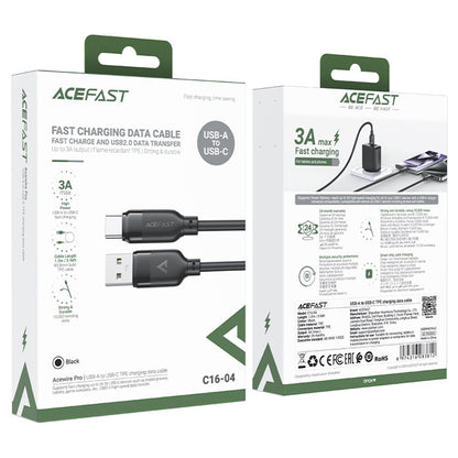 Kabel za podatke in polnjenje USB-A - USB-C Acefast C16-04, 18W, 1.2m, črn