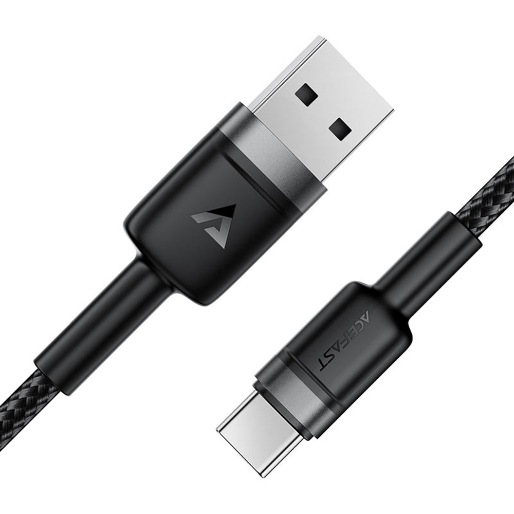 Acefast C22-04 USB-A to USB-C Data and Charging Cable, 18W, 1.2m, Black