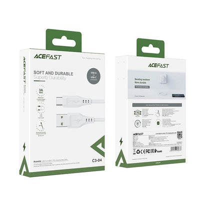 Kabel za podatke in polnjenje USB-A - USB-C Acefast C3-03, 60W, 1.2m, Bel