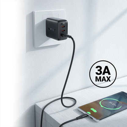 Podatkovni in polnilni kabel USB-A - USB-C Acefast C3-03, 60W, 1.2m, črn