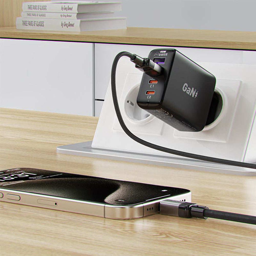 Kabel za podatke in polnjenje USB-A - USB-C Acefast C9-04, 18W, 1.2m, črn