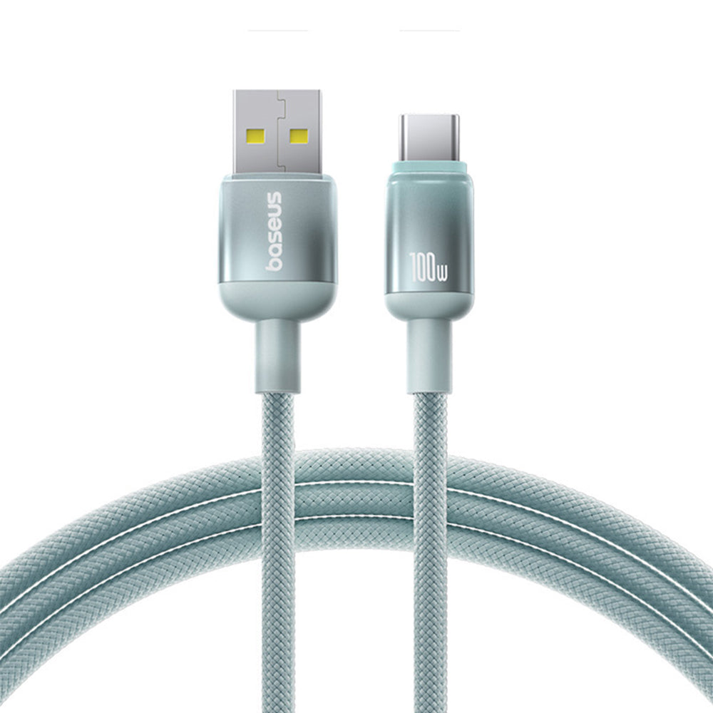 Kabel za podatke in polnjenje USB-A - USB-C Baseus Discolor, 100W, 2m, Modro Zelen E0418500