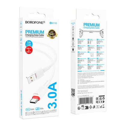 Kabel za podatke in polnjenje USB-A - USB-C Borofone BX110 Beneficio, 18W, 1m, Bel