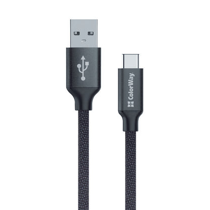 Podatkovni in polnilni kabel USB-A - USB-C ColorWay CW-CBUC003, 18W, 1m, črn