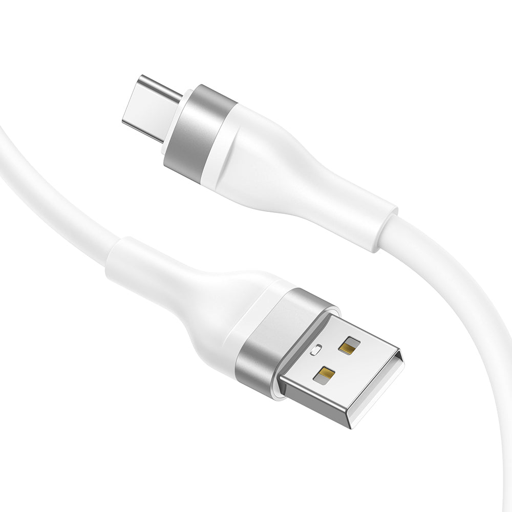 Podatkovni in polnilni kabel USB-A - USB-C Lito LD02C, 18W, 1.2m, Bel