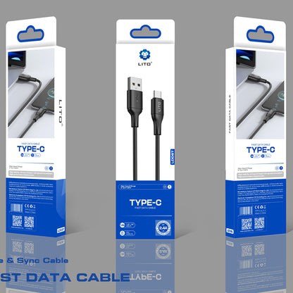 Kabel za podatke in polnjenje USB-A - USB-C Lito LD06T, 18W, 1m, črn