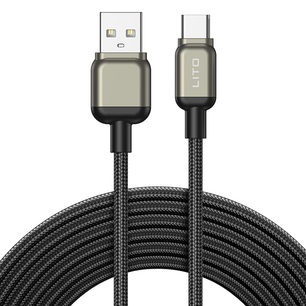 Kabel za podatke in polnjenje USB-A - USB-C Lito LD17, 18W, 1m, črn.