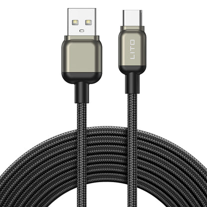 Kabel za podatke in polnjenje USB-A - USB-C Lito LD17, 18W, 1m, črn.